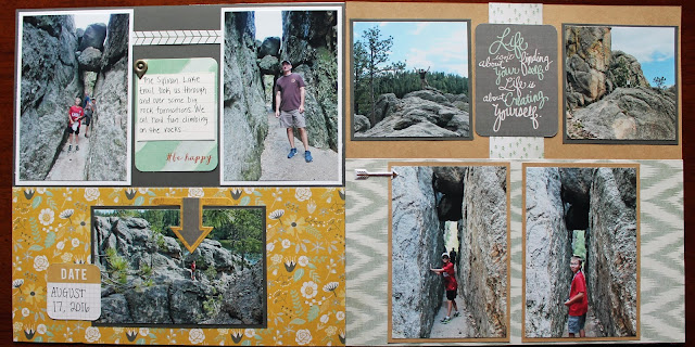 Sylvan Lake trail scrapbook page layout Custer State Park South Dakota