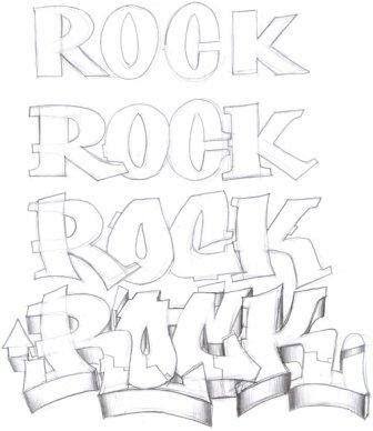 4 Type of Sketch Graffiti Letters ROCK Graffiti Letters
