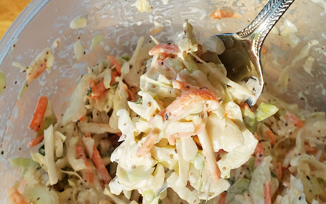 Making coleslaw at home is easy to do.