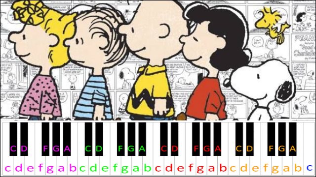 Linus & Lucy (Peanuts Gang) Piano / Keyboard Easy Letter Notes for Beginners