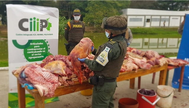 FRONTERA: Incautaron en Arauca-Colombia 464 kilos de carne proveniente de Venezuela.