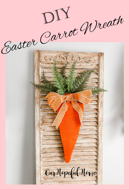 DIY orange yarn carrot wreath