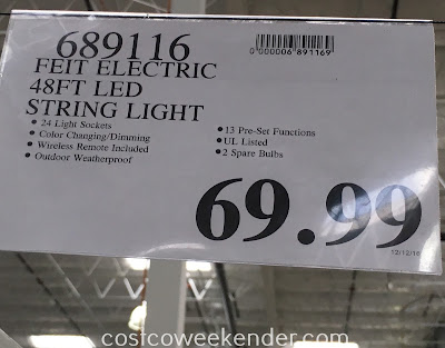 Deal for the Feit Electric 48ft LED String Lights at Costco