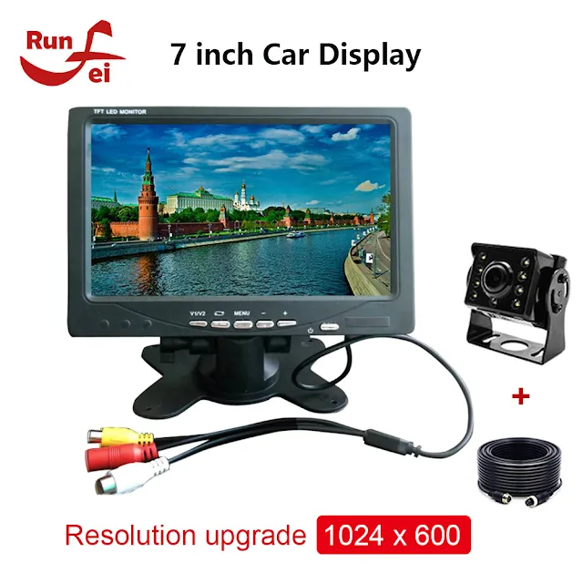 7 inch Car Display AV Car Monitor Portable Display support PAL / NTSC Video Input With Car Camera Driving recorder Car player