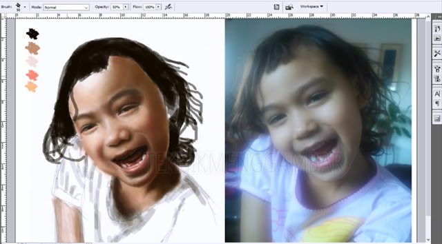 Melukis Wajah Anak Yang Sedang Tertawa Dengan Photoshop 