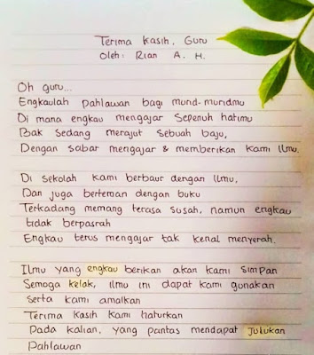 Puisi Anak SD Tentang Guru, Ibu