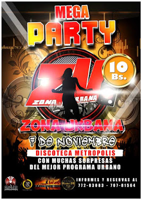  Rosas Arts - Poster Fiesta Mega Party Zona Urbana