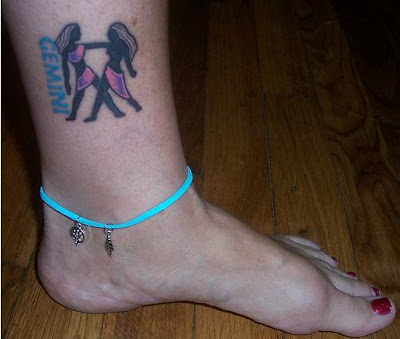 Ankle Gemini Tattoos