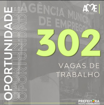 AME abre 302 vagas em Novo Hamburgo