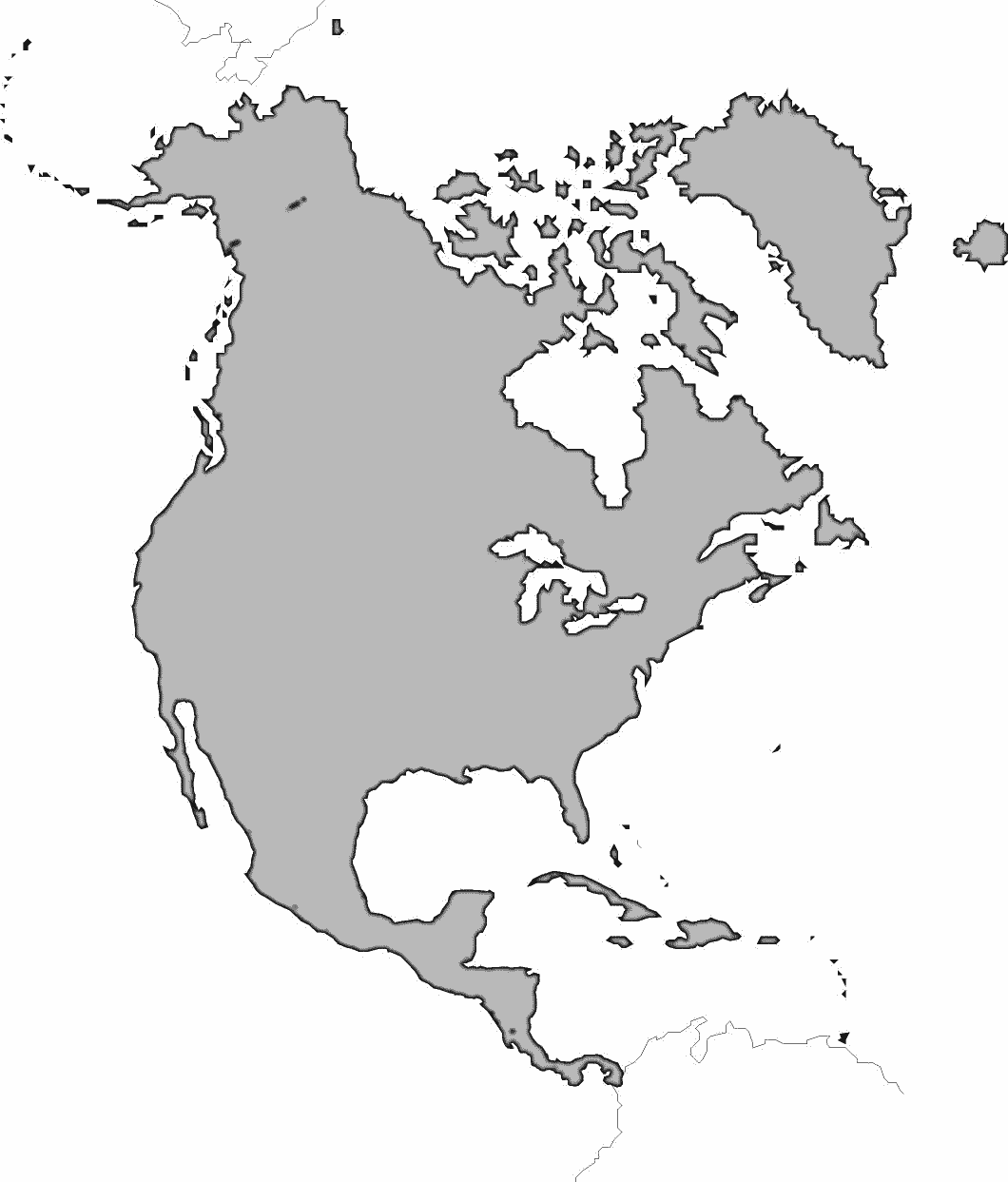 Printable Map Of North America