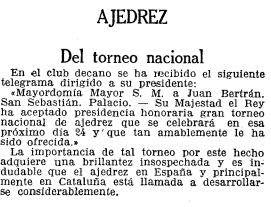 Recorte de La Vanguardia sobre el Torneo Nacional de Ajedrez Barcelona 1926, 17/9/1926 (continuación)