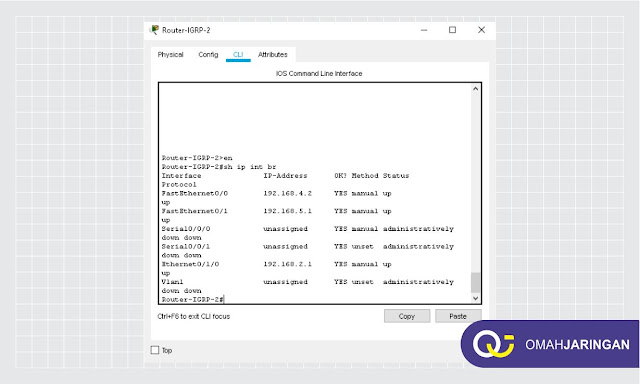 Kofigurasi IP Address Port Router-IGRP-2 dan Routing 