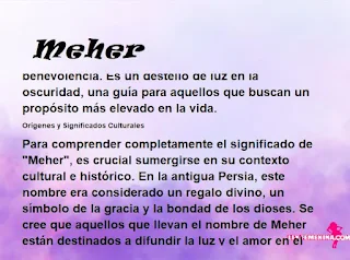 ▷ Significado del nombre Meher