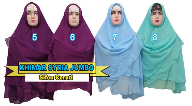 Jilbab Syria Jumbo Polos