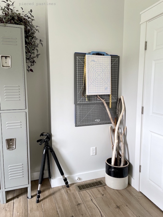 Macrame Driftwood Branches in Antique Crock at Pieced Pastimes