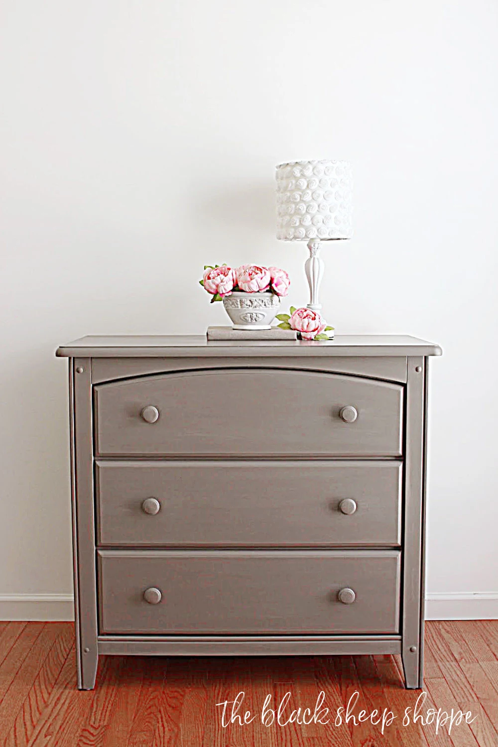 Thrift store dresser painted in Cocoa chalk paint.