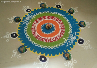 Multi Circle Rangolis for Nag Panchami