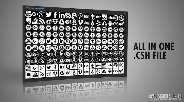 160 Social Media Custom Shapes Icons