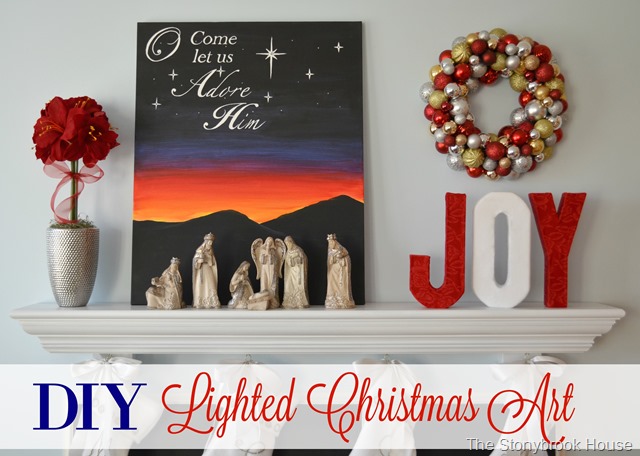 DIY Lighted Christmas Art