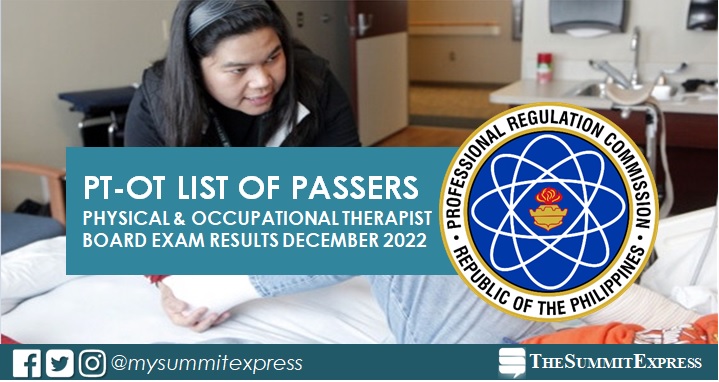 RESULTS: December 2022 Physical, Occupational Therapist PT-OT board exam list of passers