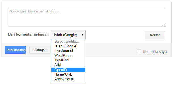 Cara Mengaktifkan OpenID Blogger dengan Benar