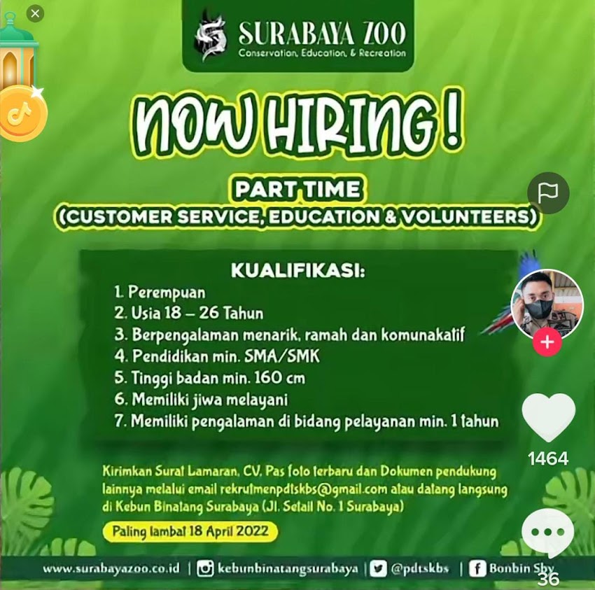 Lowongan Kerja Surabaya Zoo April 2022