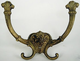 victorian double brass vintage wall cup hooks  vintage coat hook lion brass