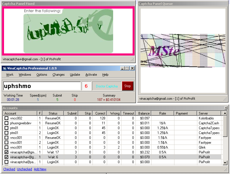 Free captcha admin panel and software panels!