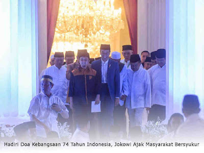 Hadiri Doa Kebangsaan 74 Tahun Indonesia, Jokowi Ajak Masyarakat Bersyukur