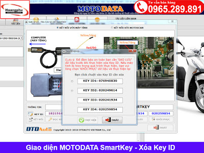 Đọc key ID khóa Smartkey xe Honda