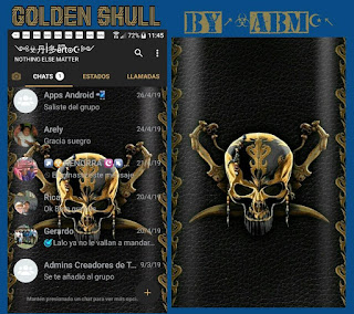 Golden Skull Theme For YOWhatsApp & Fouad WhatsApp By ALBERTO