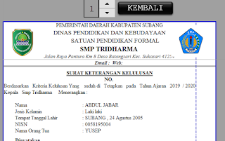  Surat Keterangan Kelulusan