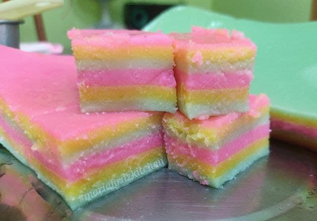 Kuih Lapis Pelangi Mudah, Resepi Azlina Ina