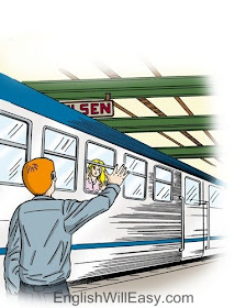 Picture Card For Kids- Phrasal Verbs- see off Picture Card For Kids- Phrasal Verbs- see off