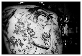 Back Japanese Geisha Tattoo Design