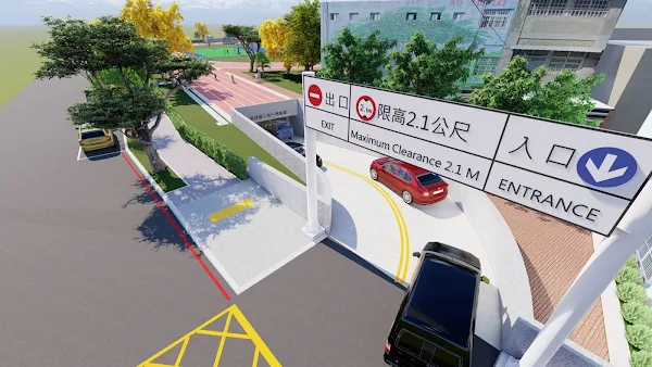▲洛津國小蓋地下停車場兼蓄洪池完工模擬圖。（記者林明佑翻攝）