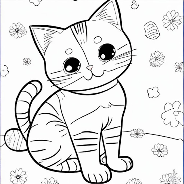 Animal, Coloring pages, Cute Cat