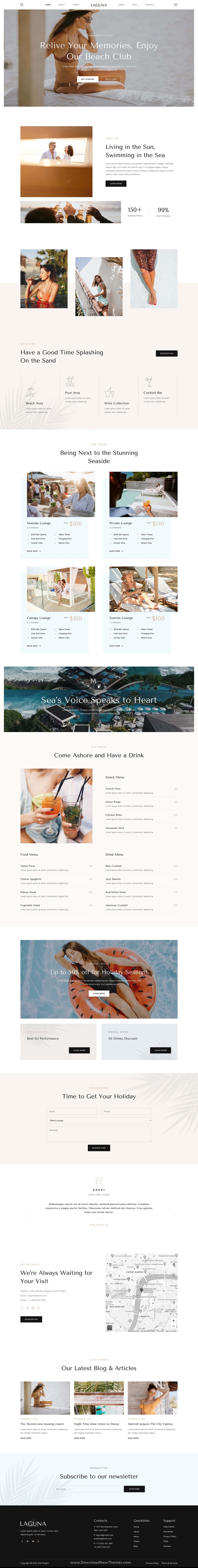 Laguna - Beach Club Lounge Bar & Resort Elementor Template Kit Review