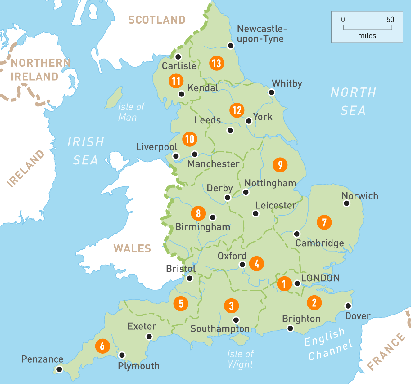 خريطة انجلترا England Map - مجلة رحالة