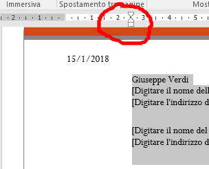 Impostazione rientro paragrafo in Word