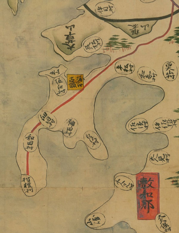 国立公文書館デジタルアーカイブからダウンロード可能な正保遠江国絵図の庄内半島拡大図
