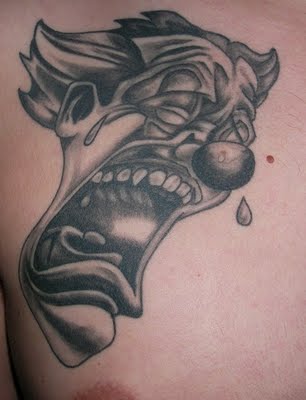 gangster clown tattoos. clown tattoo designs. evil