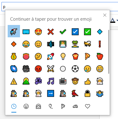 emoji panel