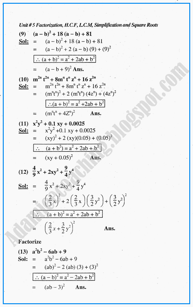 exercise-5-1-factorization-hcf-lcm-simplification-and-square-roots-mathematics-notes-for-class-10th