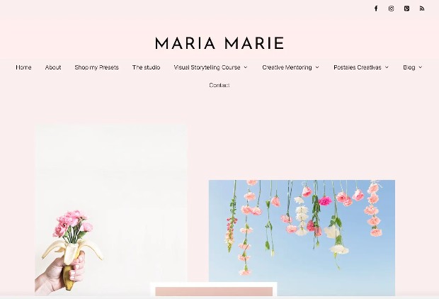 Screenshot of Maria Marie's graphic design portfolio