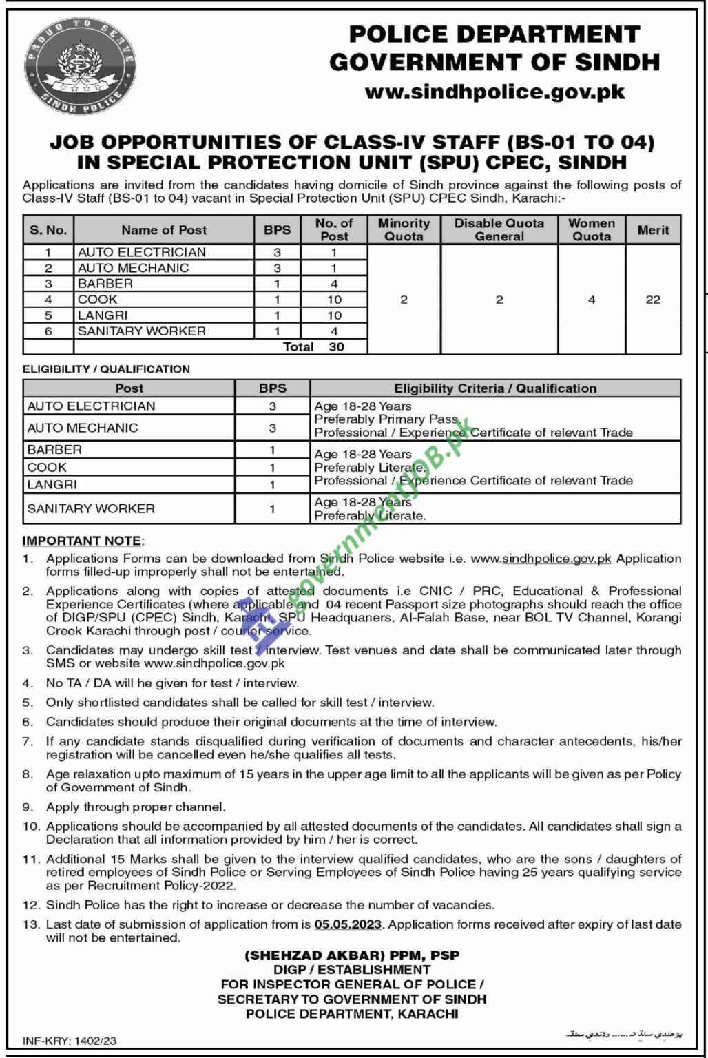 Jobs in SPU Police Special Protection Unit