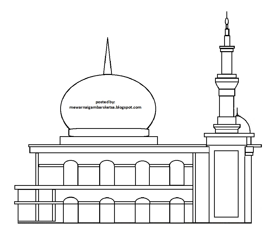 Download Kumpulan Sketsa Gambar Masjid Megah Repptu