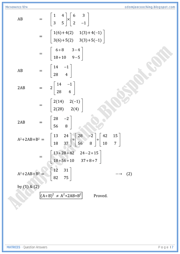 matrices-question-answers-mathematics-10th