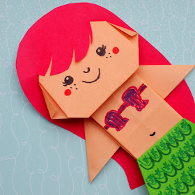 fun summer origami for kids- fold an origami mermaid