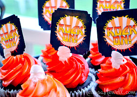 rock on cupcake toppers, cupcakes, party toppers, KISS, rocker party